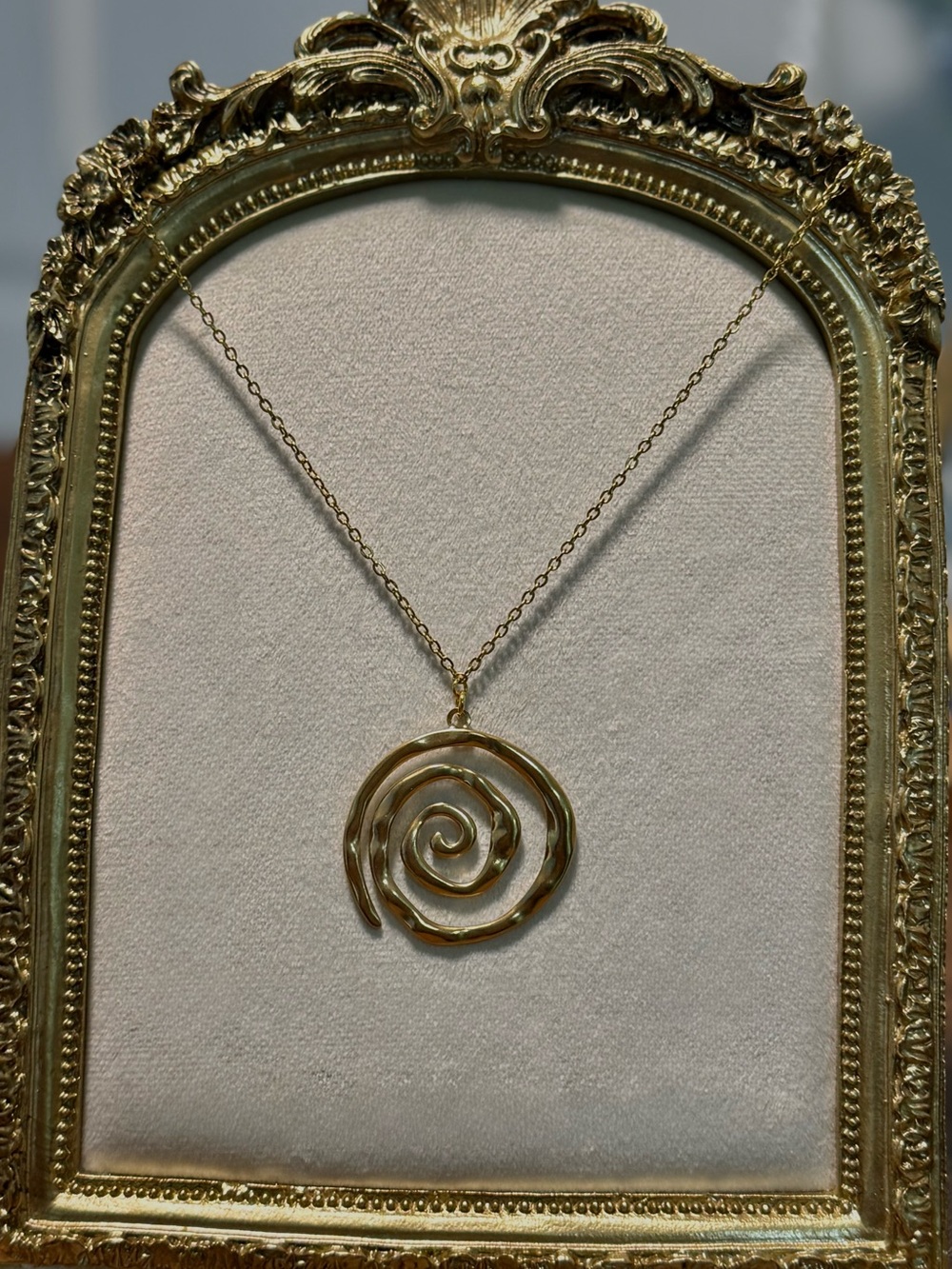 Gold Spiral Pendant Necklace - Women Jewelry